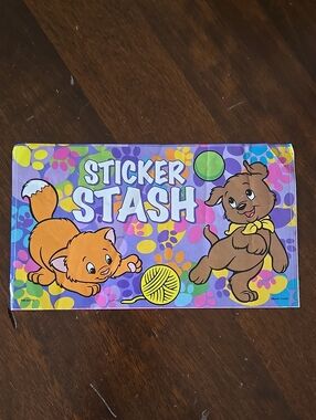 Vintage Mello Smello Sticker cat stash pink brown collectible Pet Cute AS IS